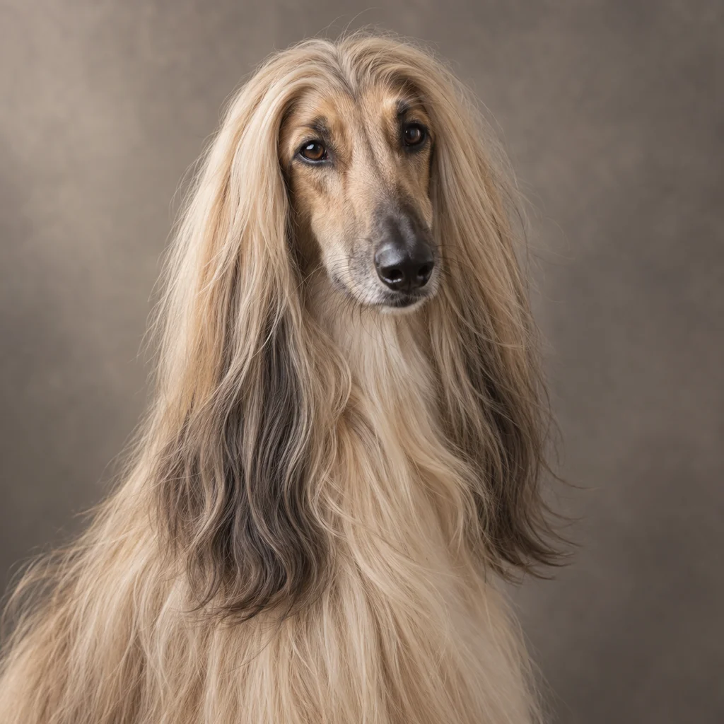 AI-generated illustration of an adult Afghan Hound