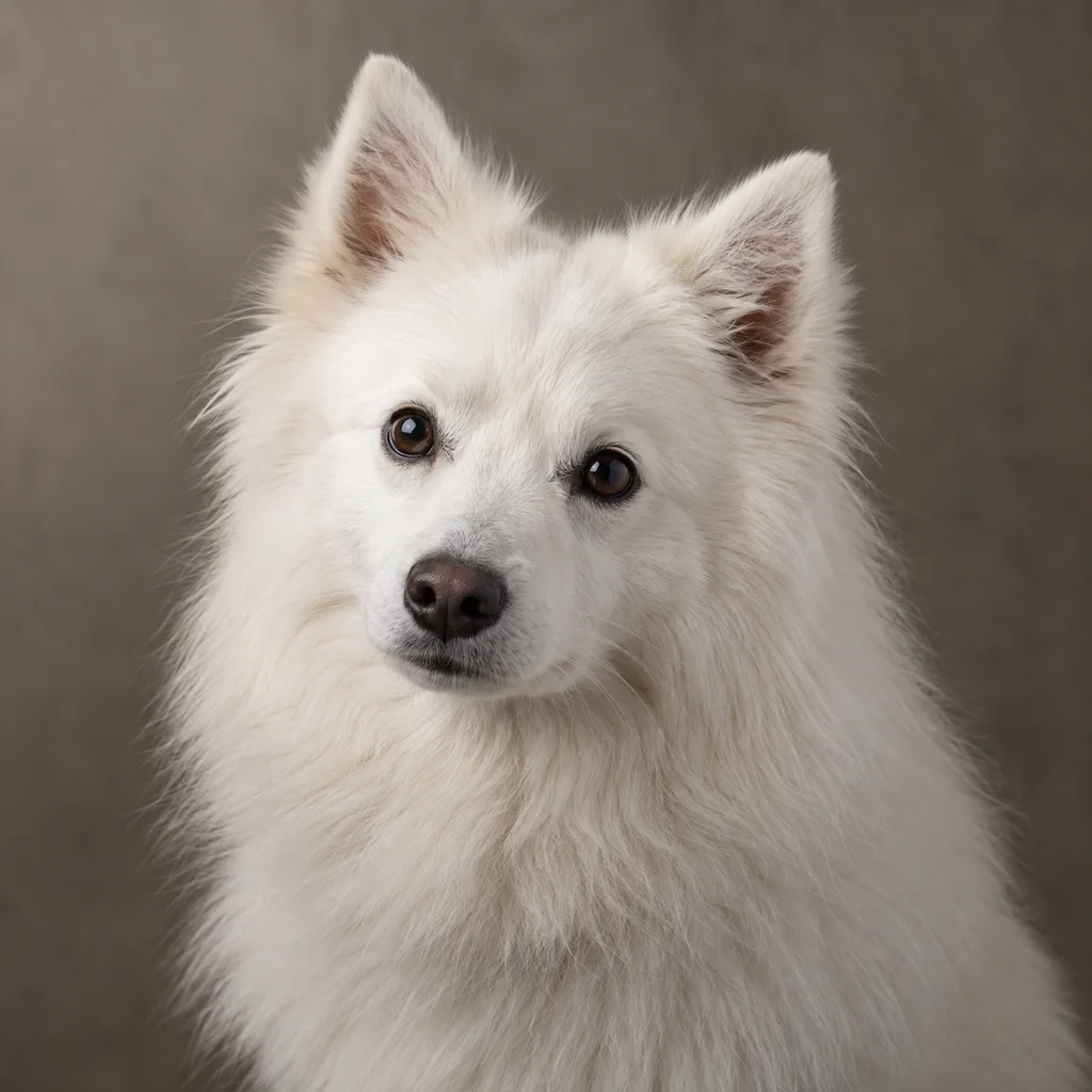 AI-generated illustration of an adult American Eskimo Dog