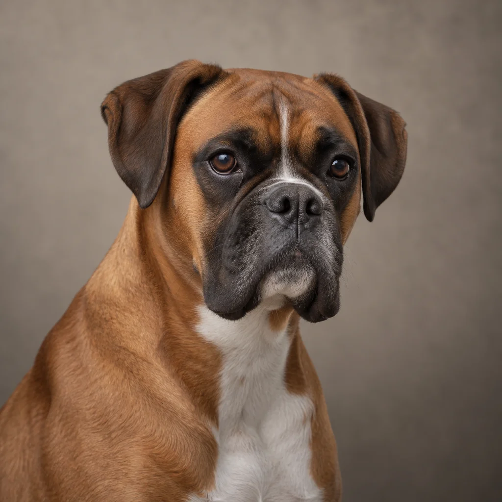 AI-generated illustration of an adult Boxer