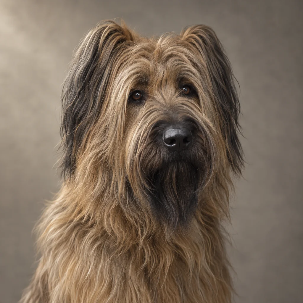 AI-generated illustration of an adult Briard