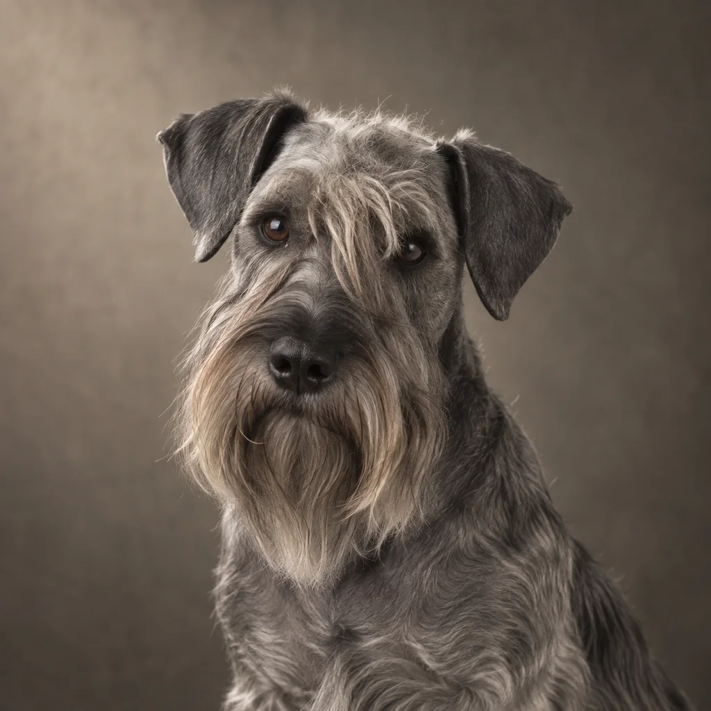 AI-generated illustration of an adult Cesky Terrier