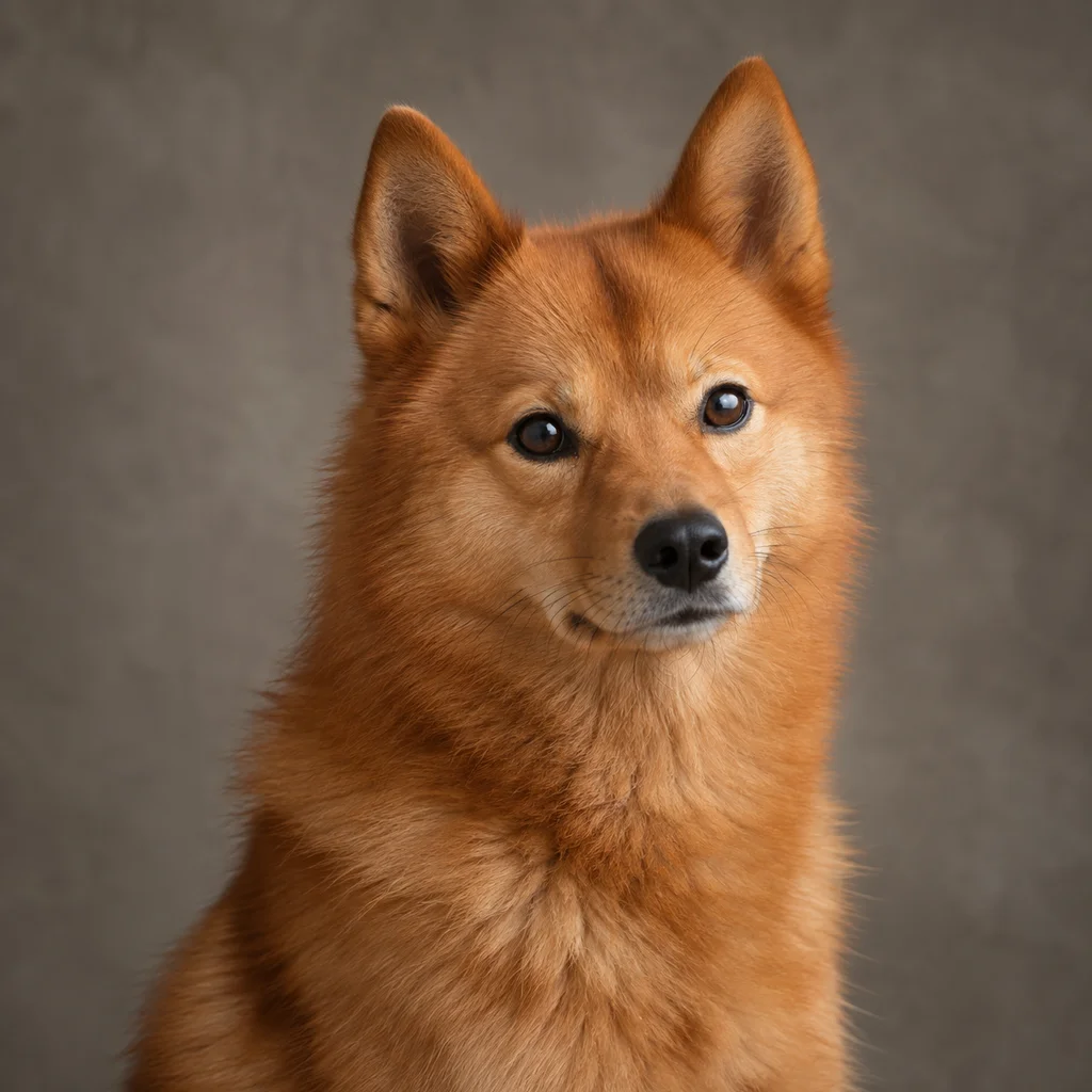 AI-generated illustration of an adult Finnish Spitz