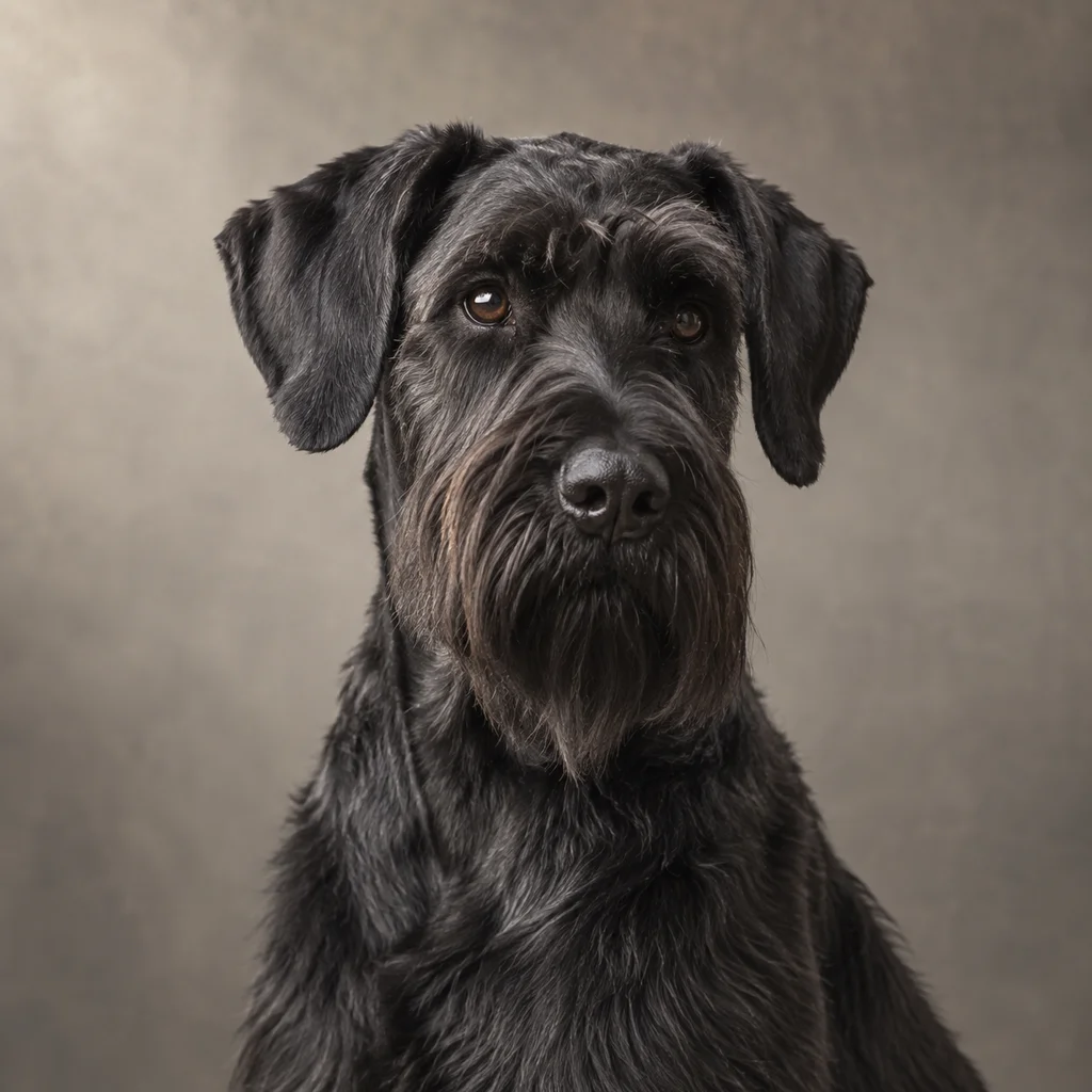 AI-generated illustration of an adult Giant Schnauzer