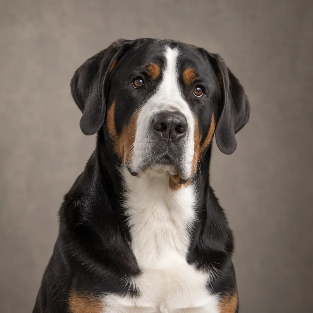 AI-generated illustration of an adult Greater Swiss Mountain Dog
