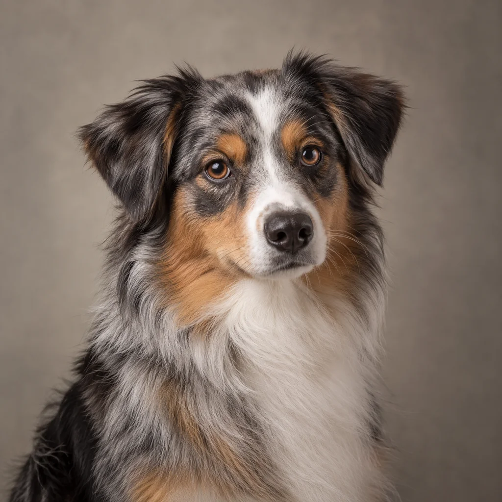 AI-generated illustration of an adult Miniature American Shepherd