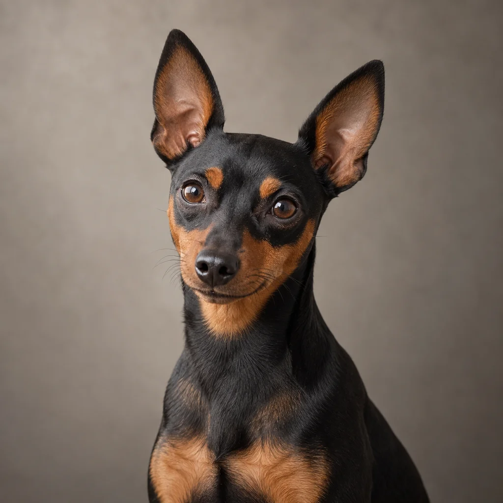 AI-generated illustration of an adult Miniature Pinscher