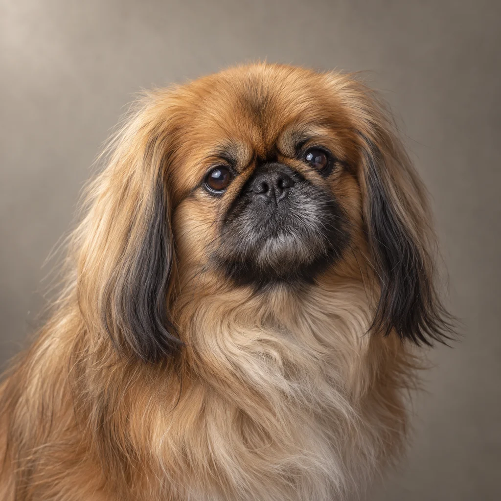 AI-generated illustration of an adult Pekingese