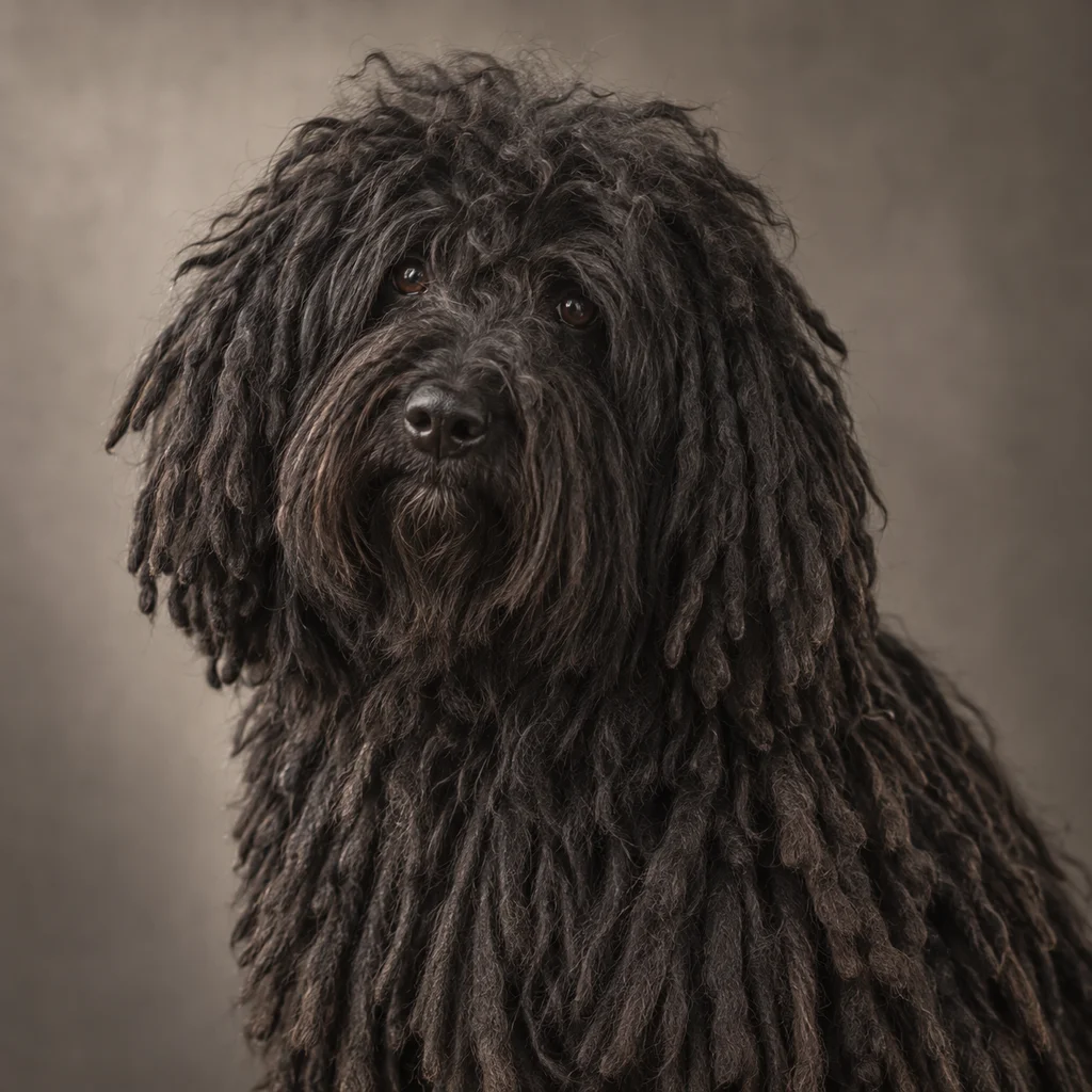 AI-generated illustration of an adult Puli