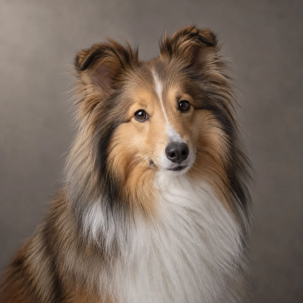 AI-generated illustration of an adult Shetland Sheepdog