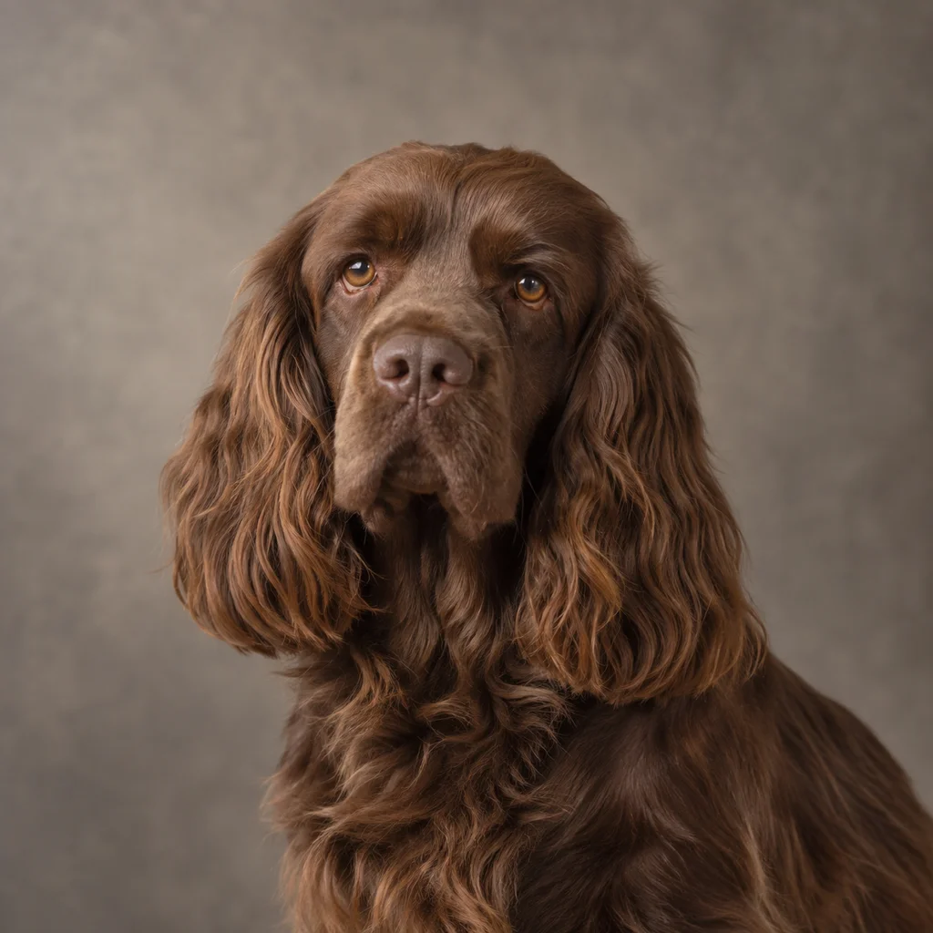 AI-generated illustration of an adult Sussex Spaniel